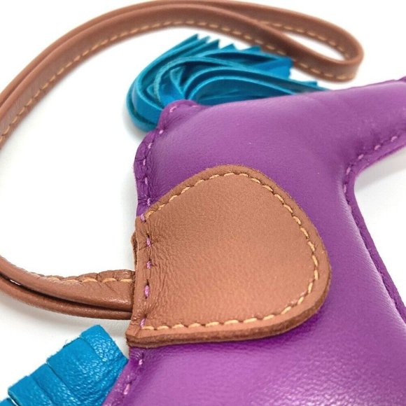 HERMES Rodeo GM Bag accessories strap Bag charm Leather purple - Picture 9 of 12